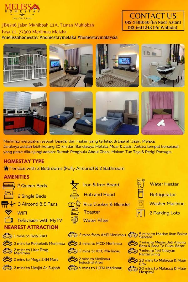 Melissa Homestay Merlimau Esterno foto